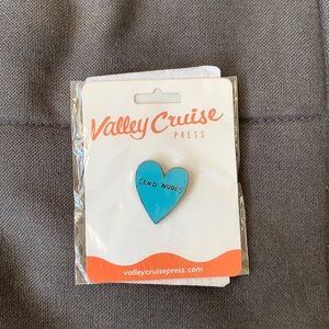 SEND NUDES heart pin by Valley Cruise Press